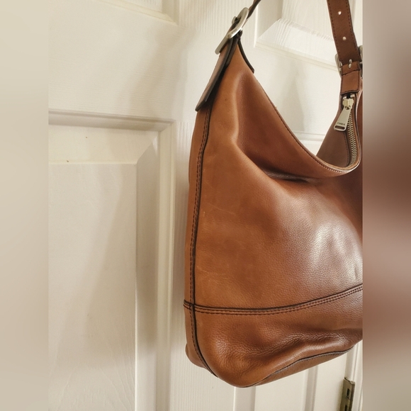 FOSSIL Chestnut Brown MADDOX MARLOW Hobo Handbag Purse - Picture 8 of 14